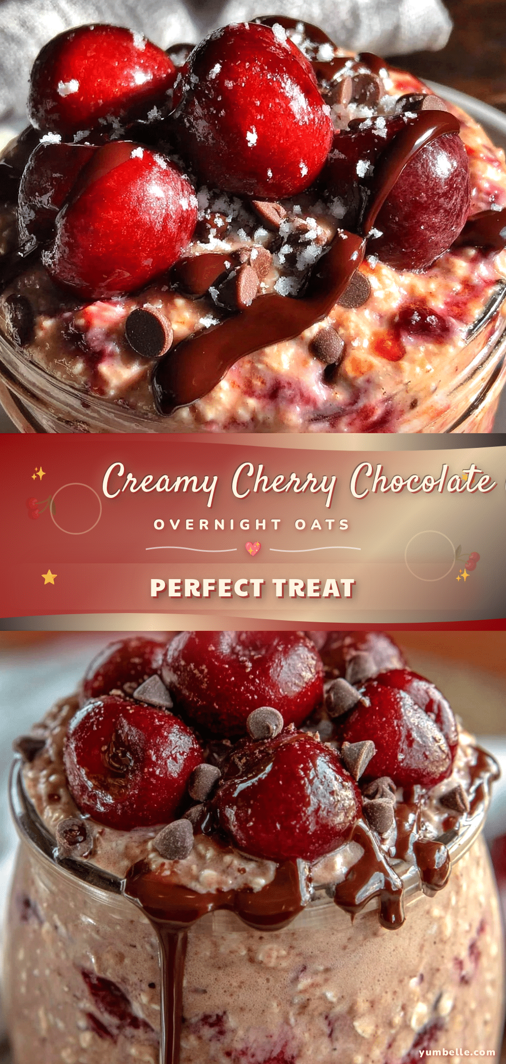 cherry chocolate chip overnight oats recipe