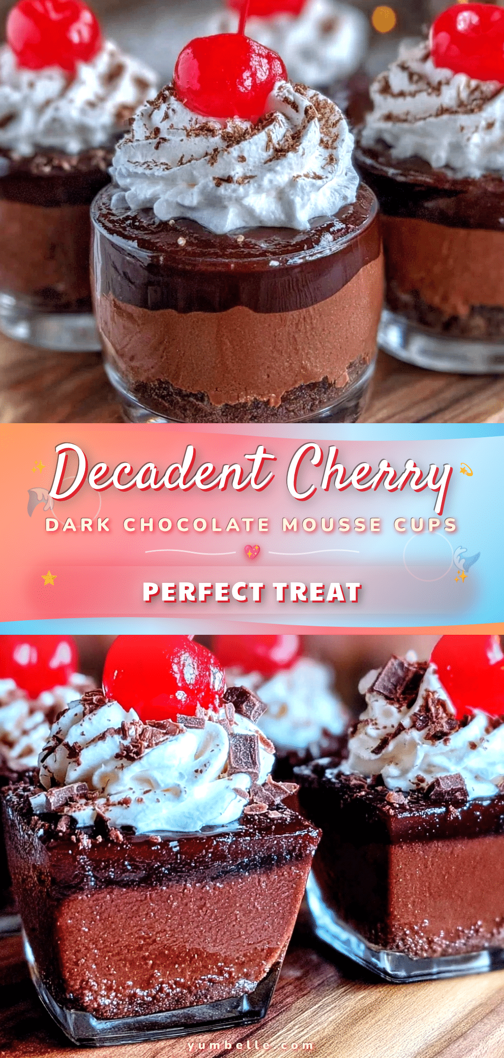 cherry dark chocolate mousse cups recipe