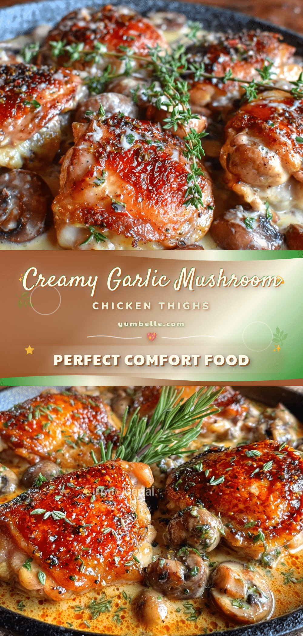 creamy one-pan mushroom chicken thighs recipe