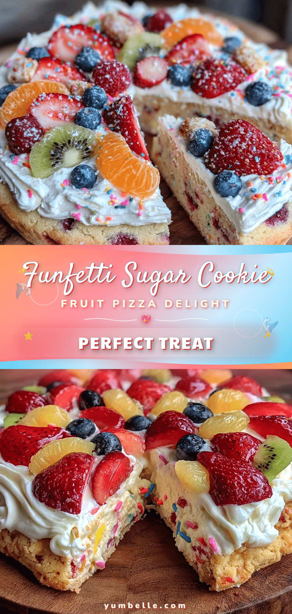 funfetti sugar cookie fruit pizza delight recipe
