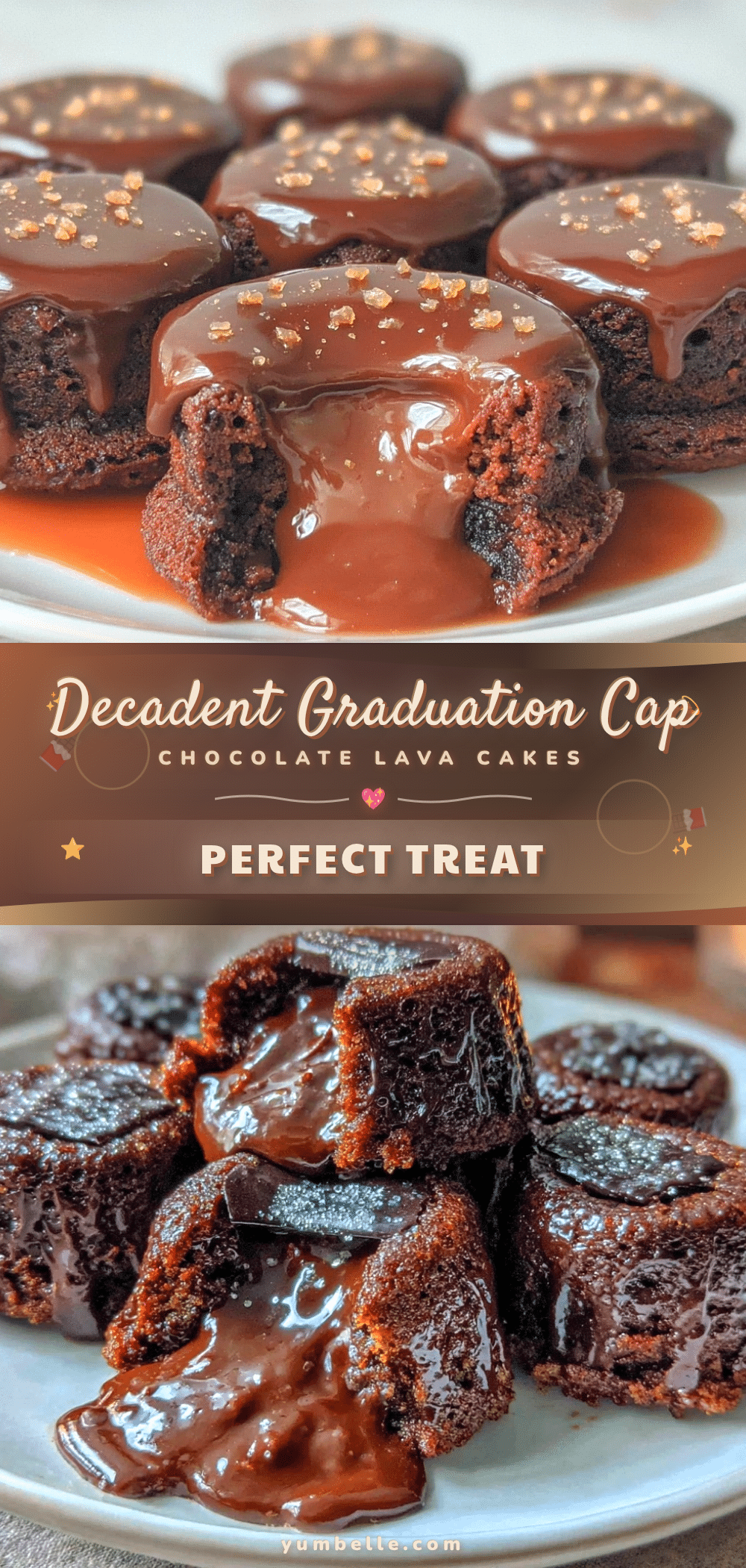 graduation cap chocolate lava cakes recipe