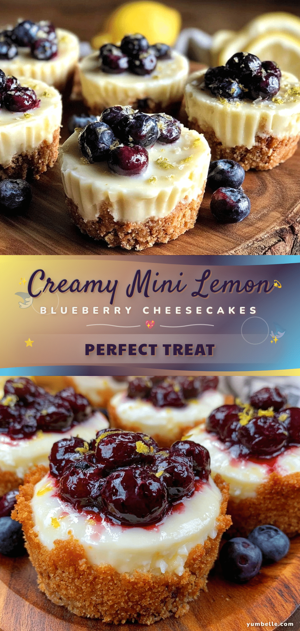 mini lemon blueberry cheesecakes recipe