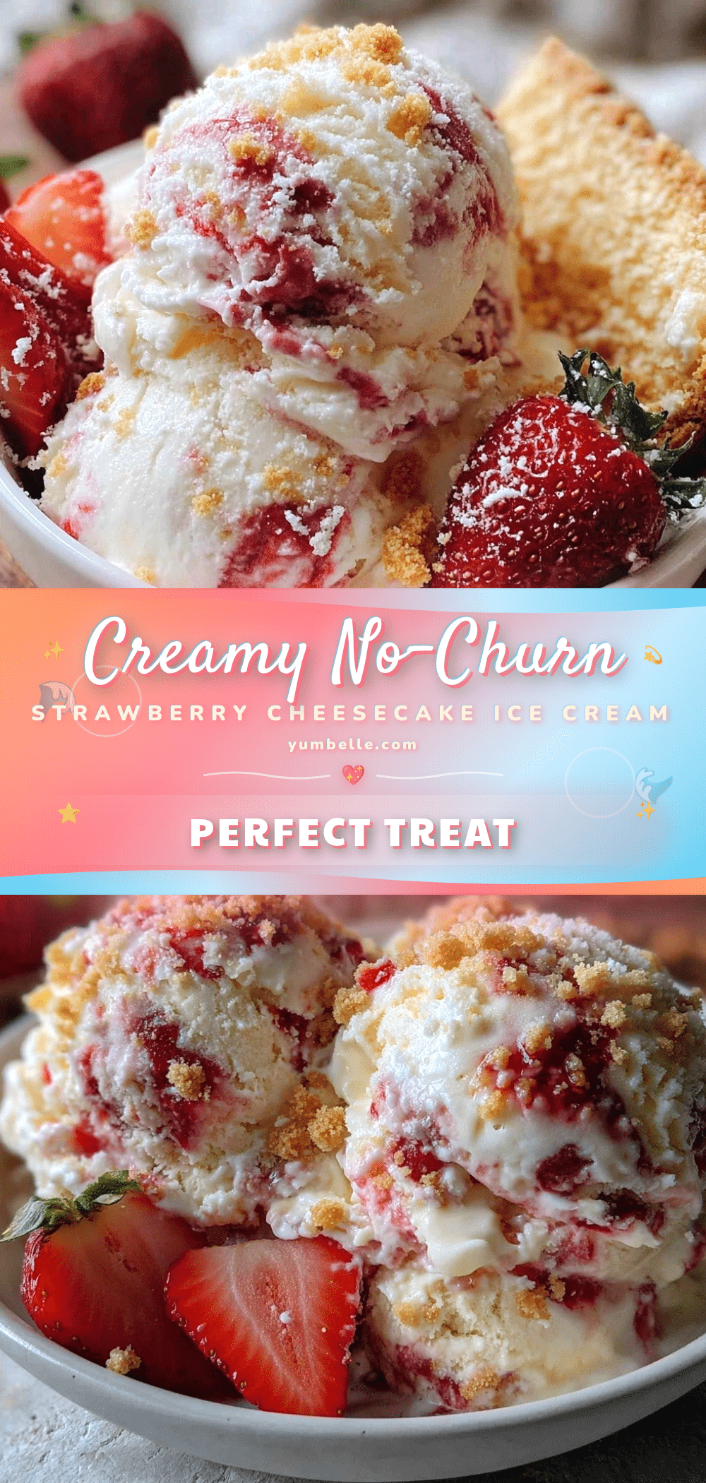 no-churn strawberry cheesecake ice cream recipe