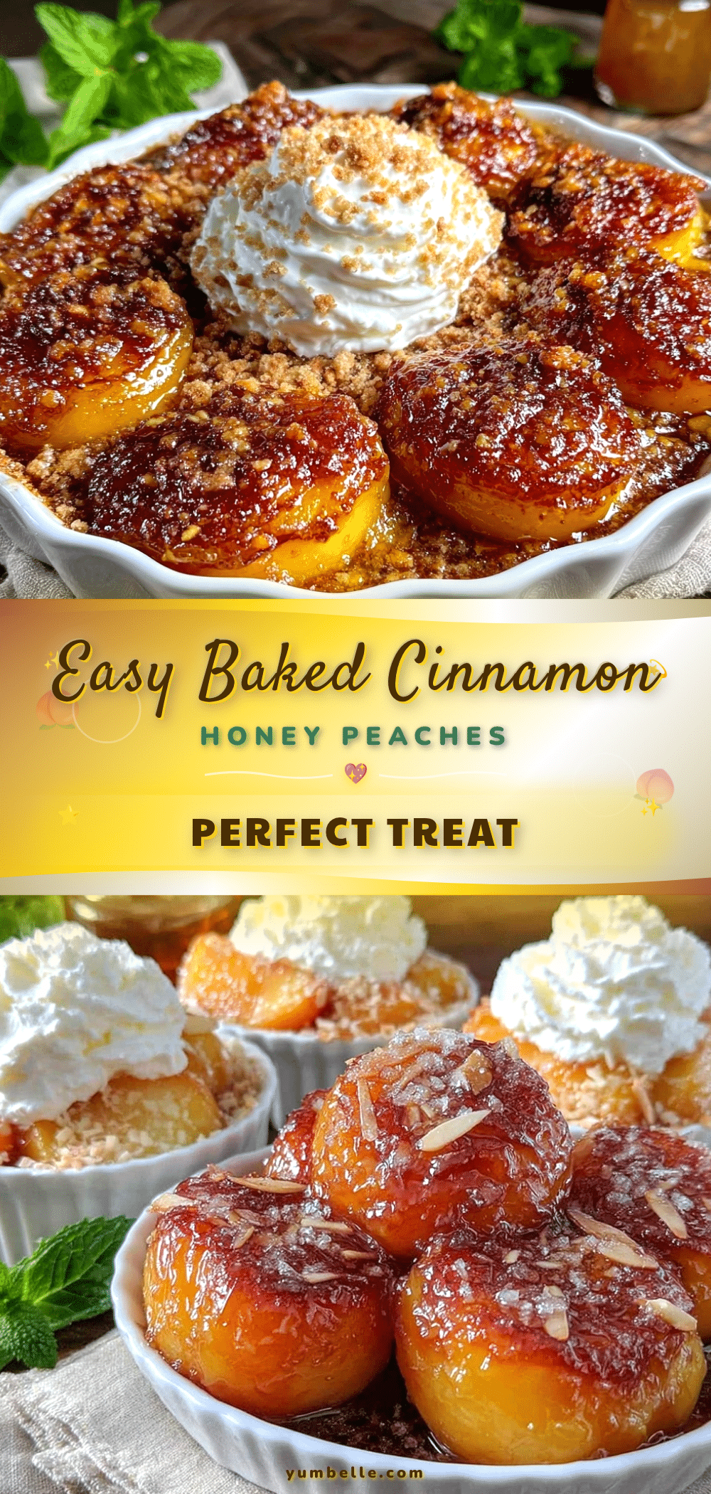 baked cinnamon honey peaches recipe