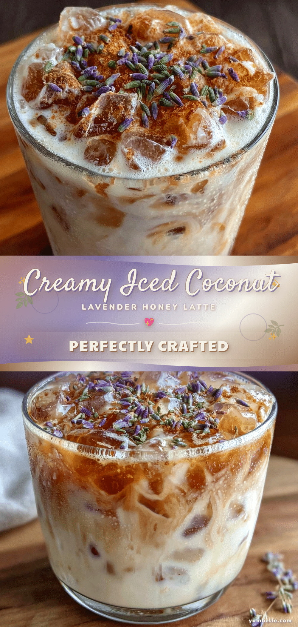 creamy iced coconut milk lavender honey latte recipe
