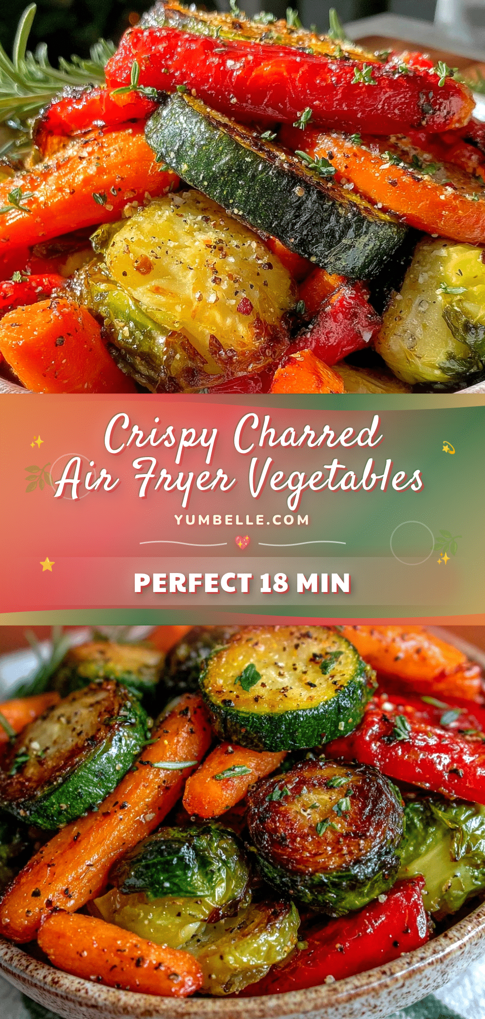 crispy charred air fryer vegetables recipe