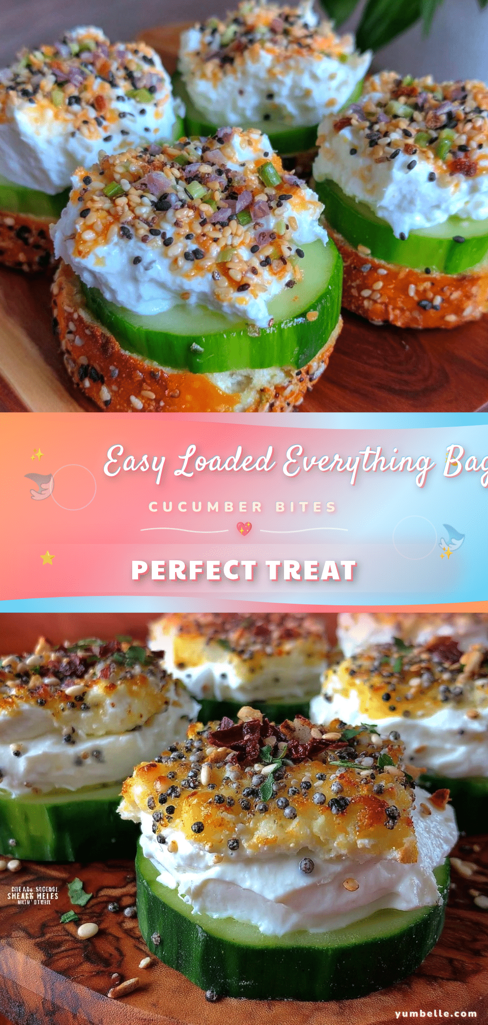 everything bagel cream cheese cucumber rounds recipe