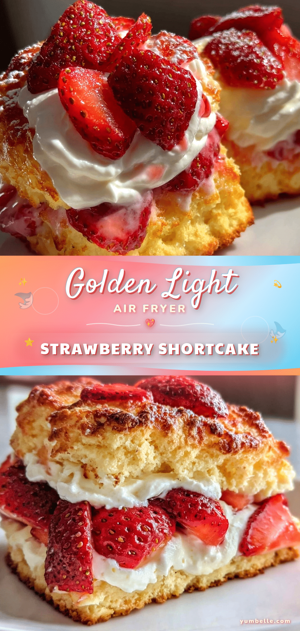 fluffy air fryer strawberry shortcake recipe