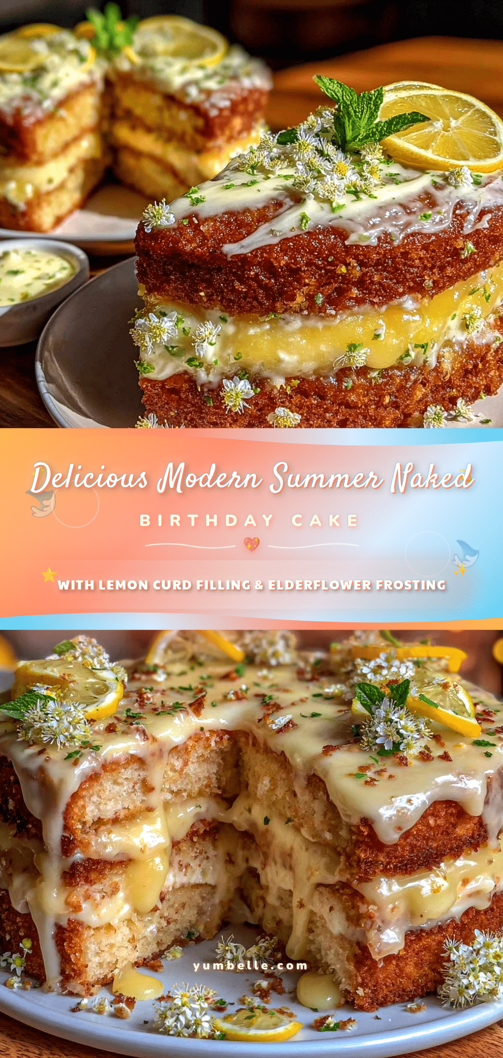 modern summer naked birthday cake recipe