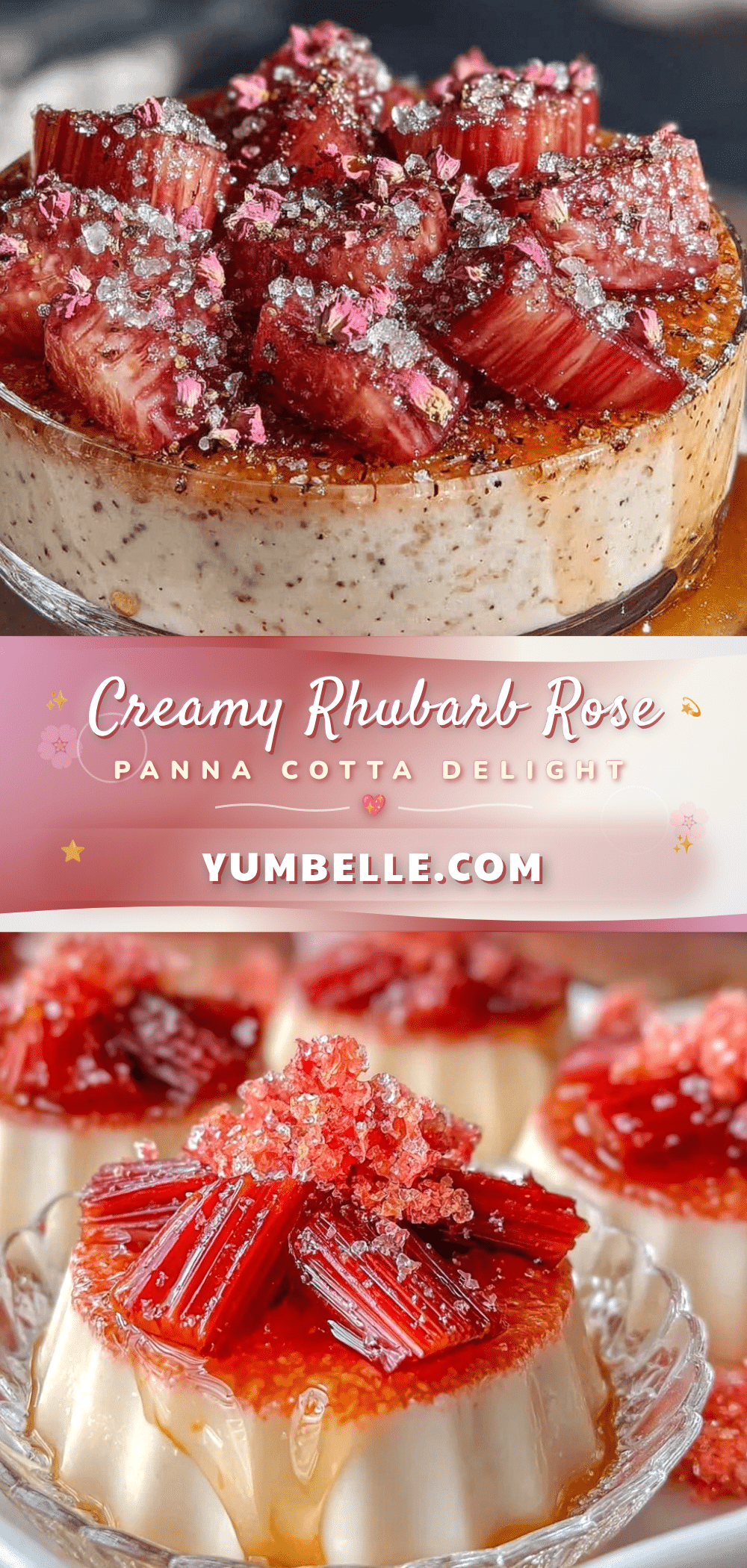 Rhubarb and Rose Panna Cotta recipe