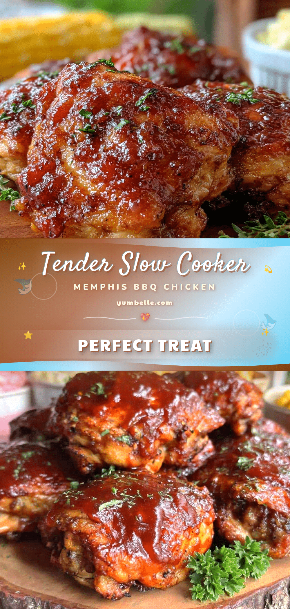 slow cooker Memphis-style BBQ chicken thighs recipe