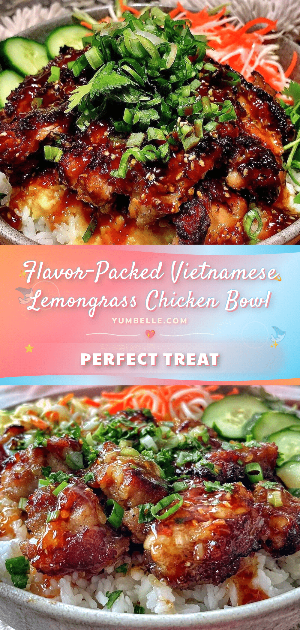 Vietnamese lemongrass chicken rice bowl recipe