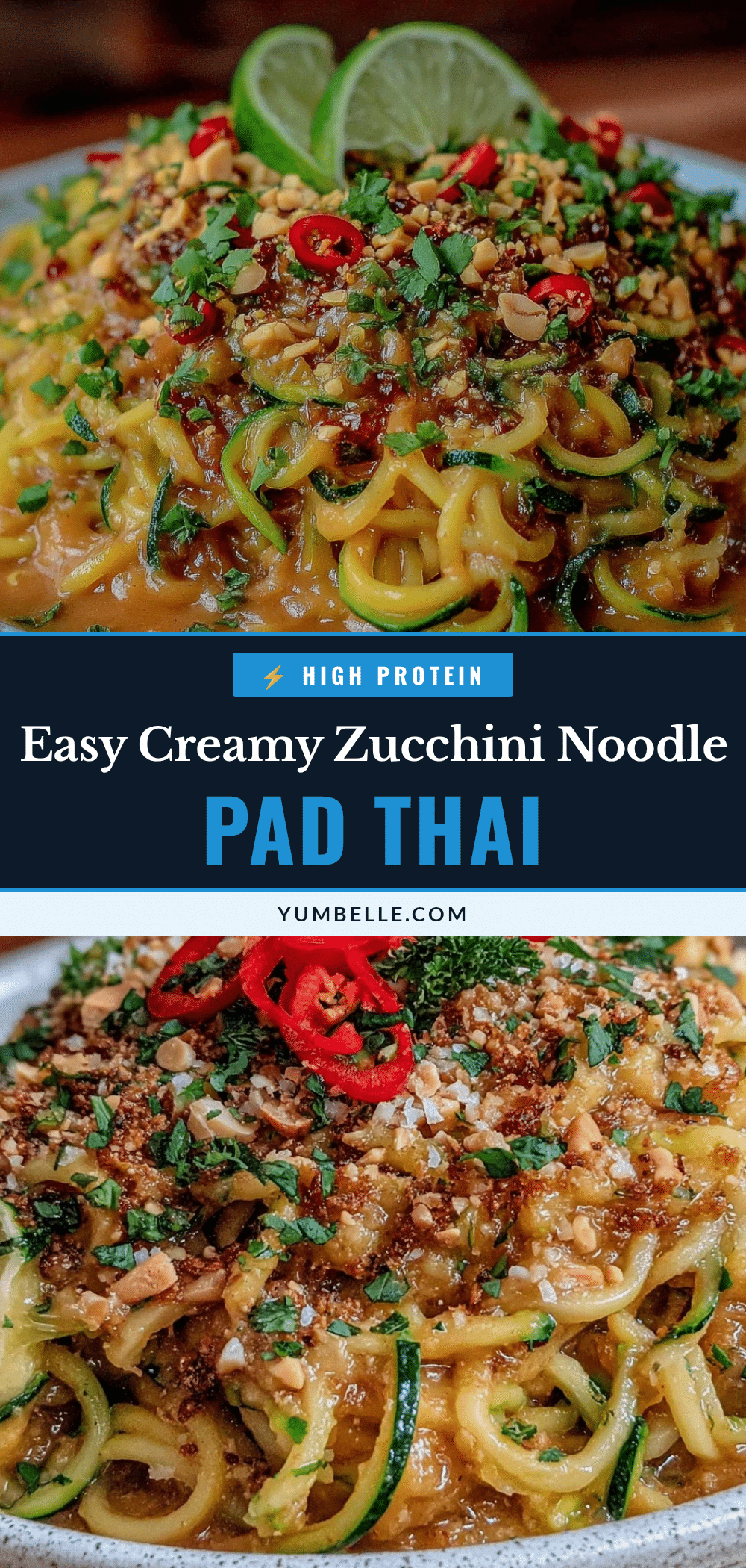 Creamy Zucchini Noodle Pad Thai recipe