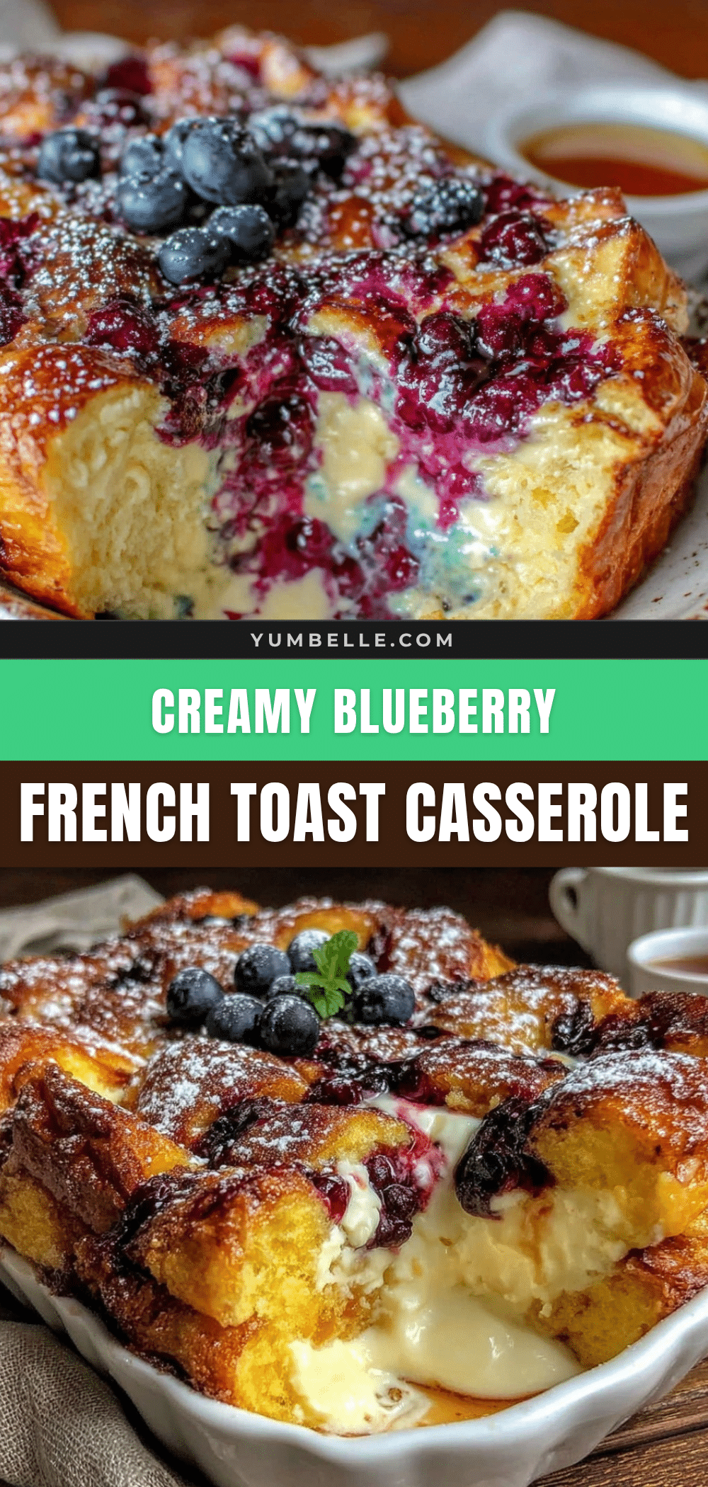 Crispy Blueberry Cream Cheese French Toast Casserole recipe