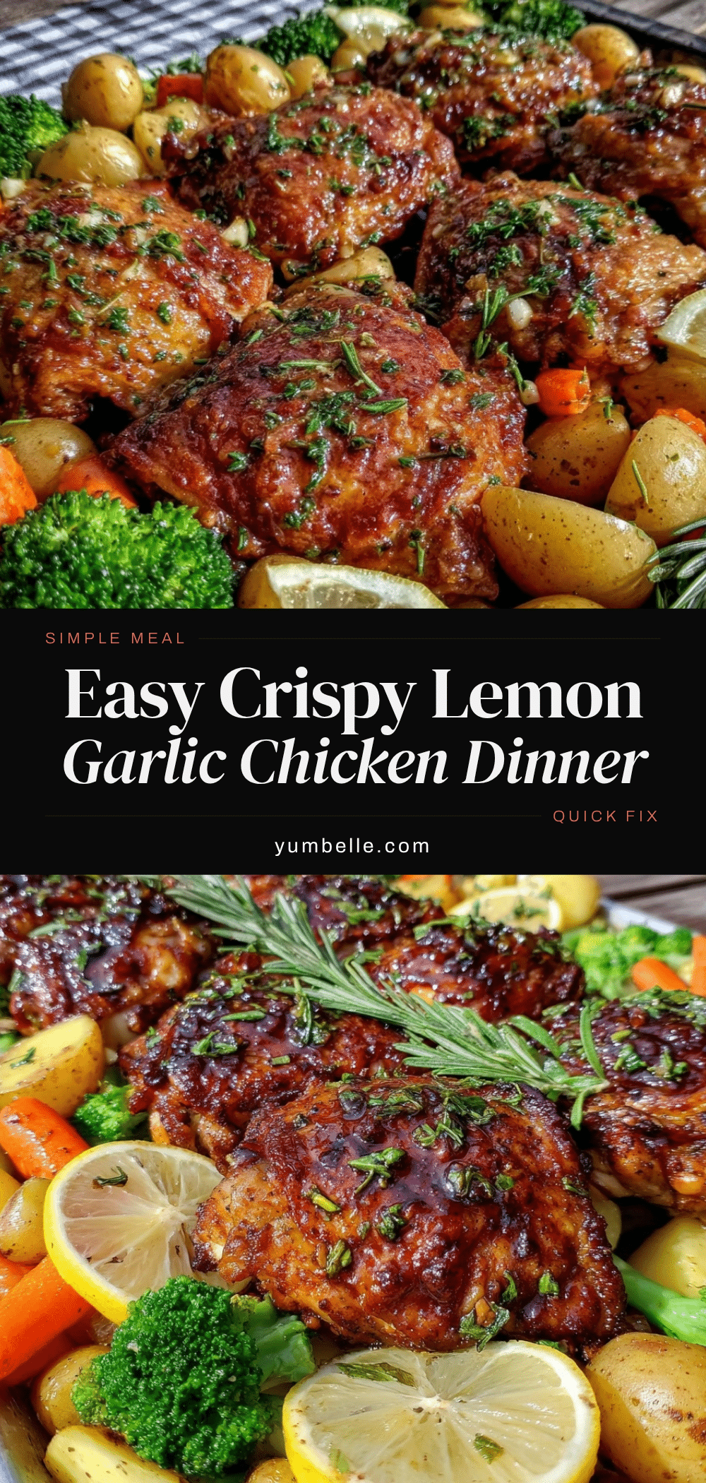 crispy sheet pan lemon garlic chicken recipe