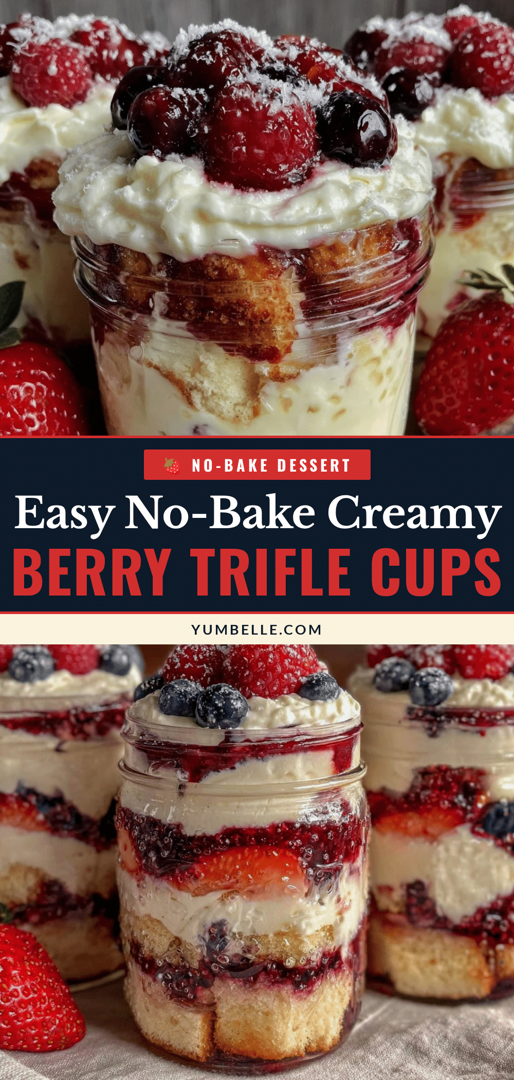 easy no bake berry trifle cups recipe