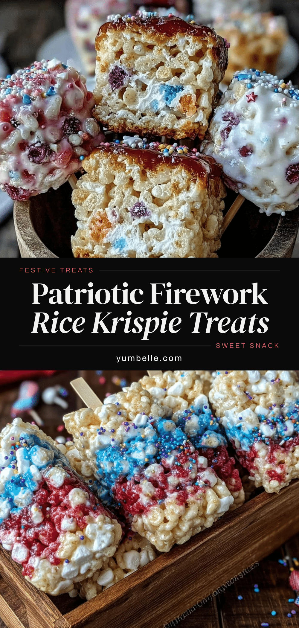 Festive Firework Rice Krispie Treats on Sticks recipe