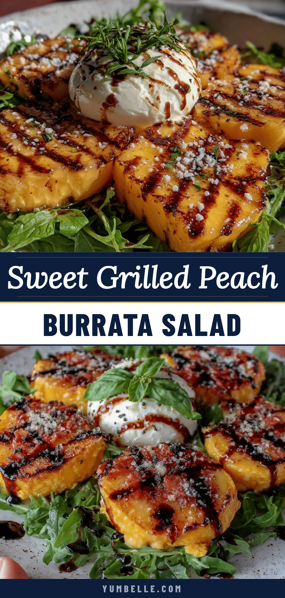 Fresh Grilled Peach Burrata Salad recipe