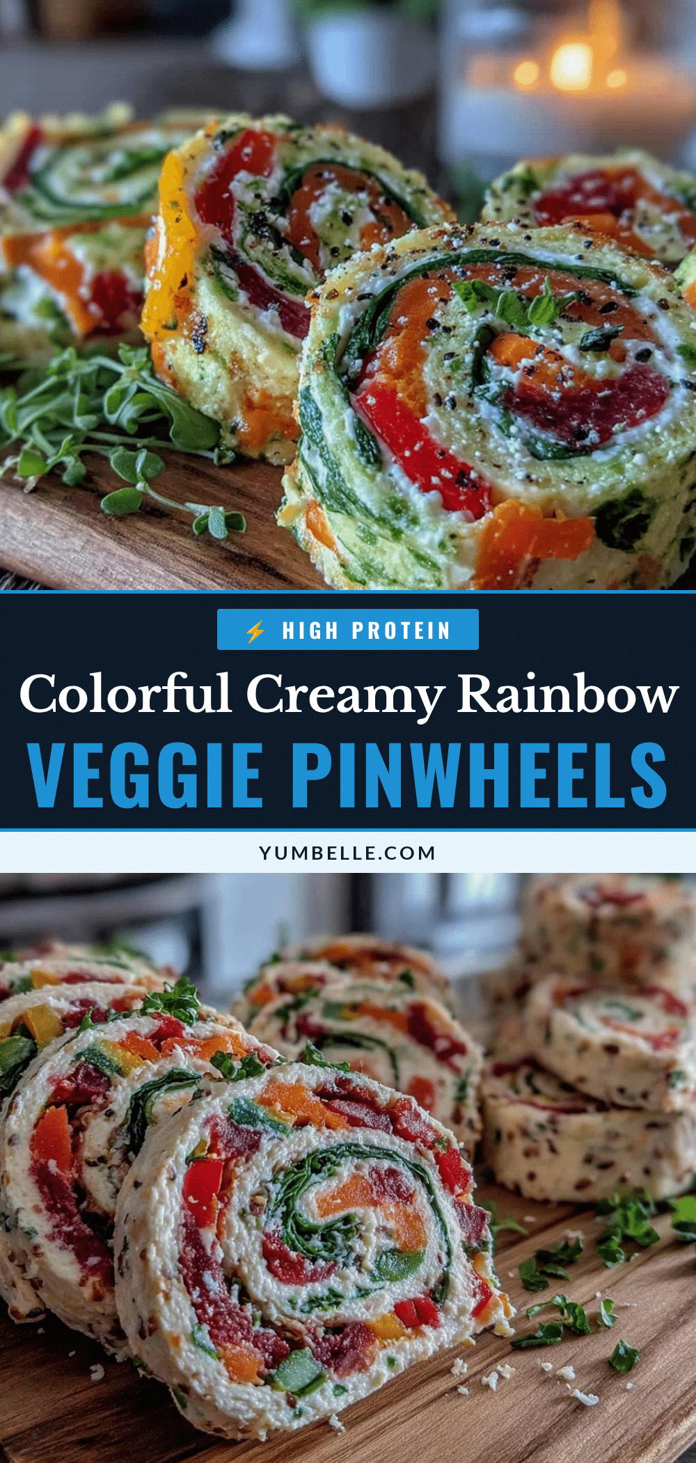 fresh rainbow veggie pinwheels recipe