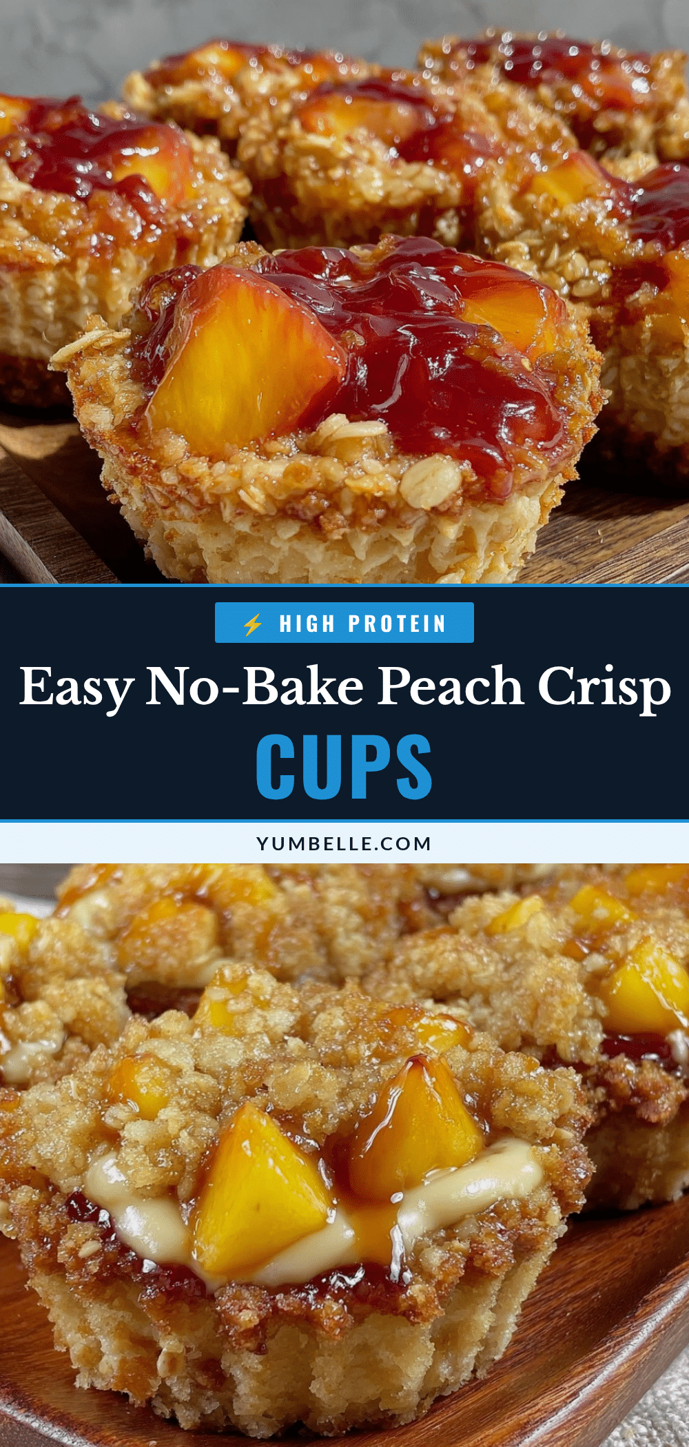 no-bake peach crisp cups recipe