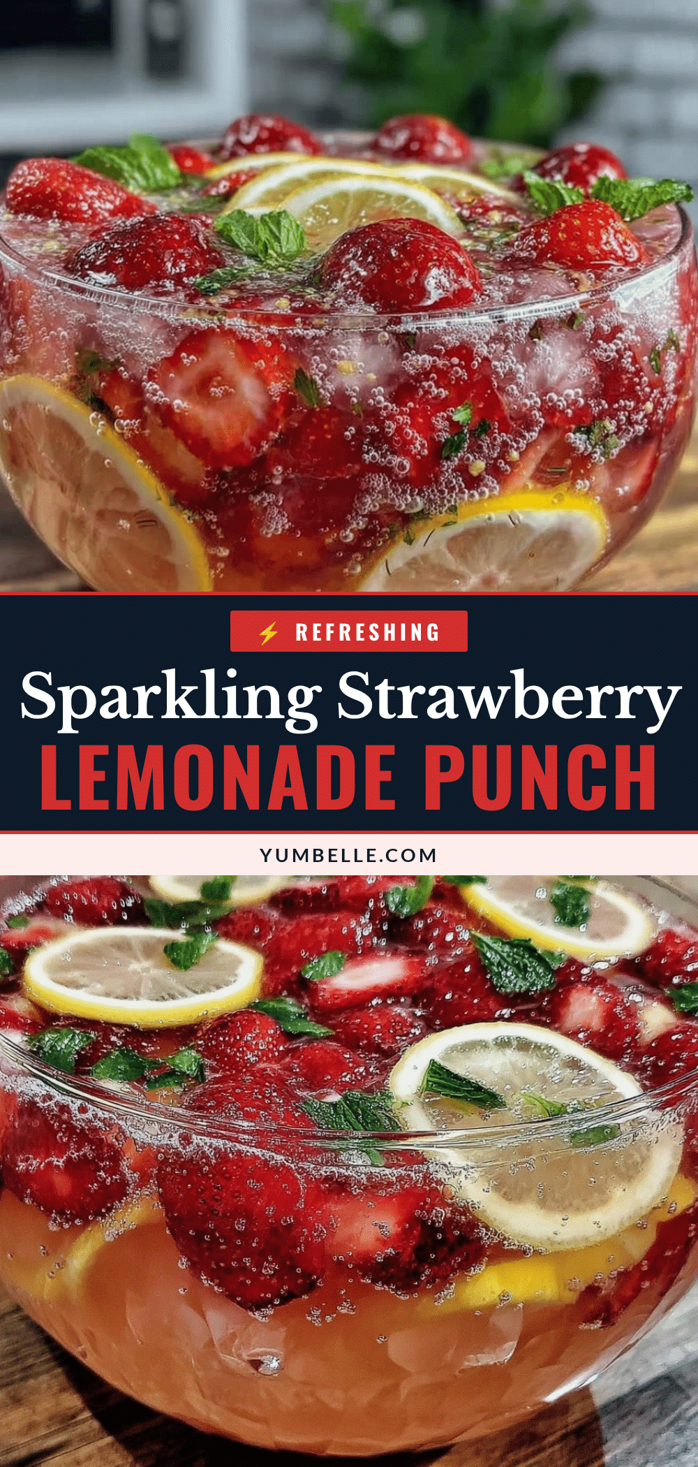 Refreshing Strawberry Lemonade Sparkler Punch recipe