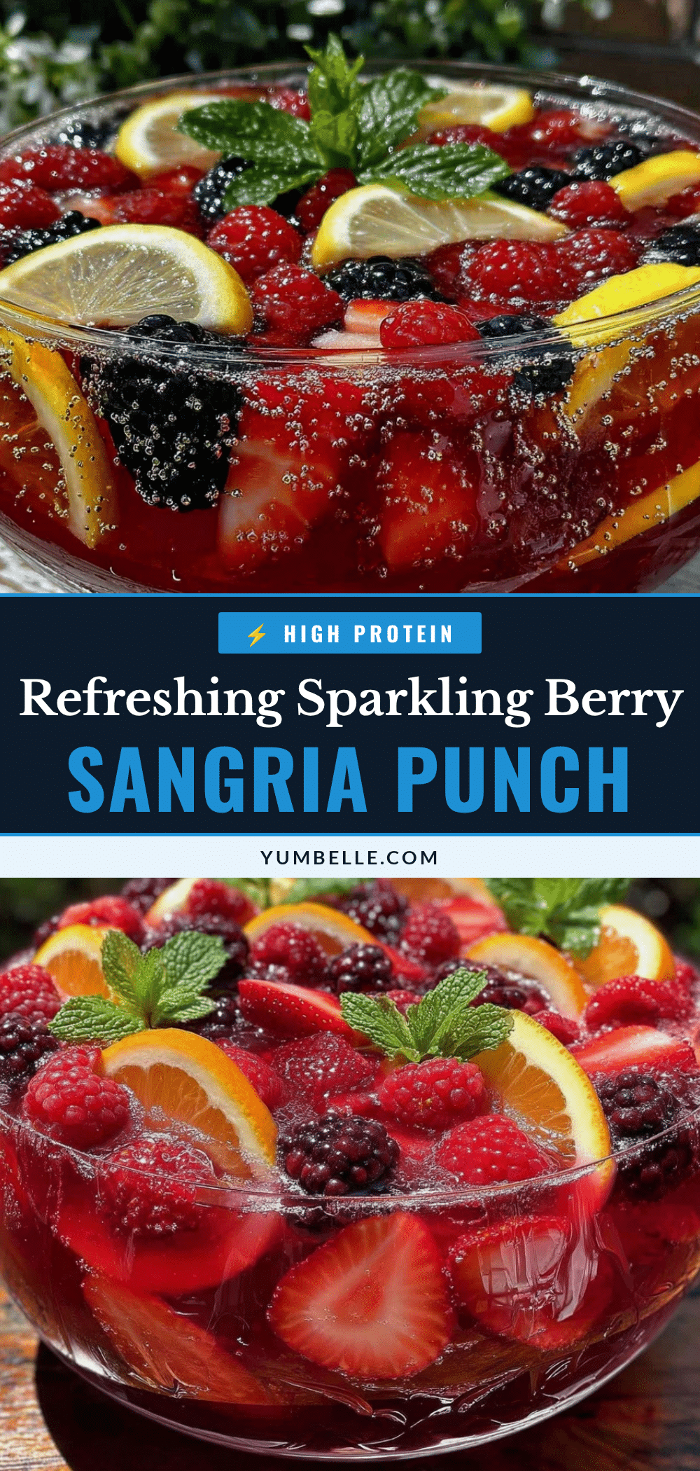 sparkling berry sangria punch bowl recipe