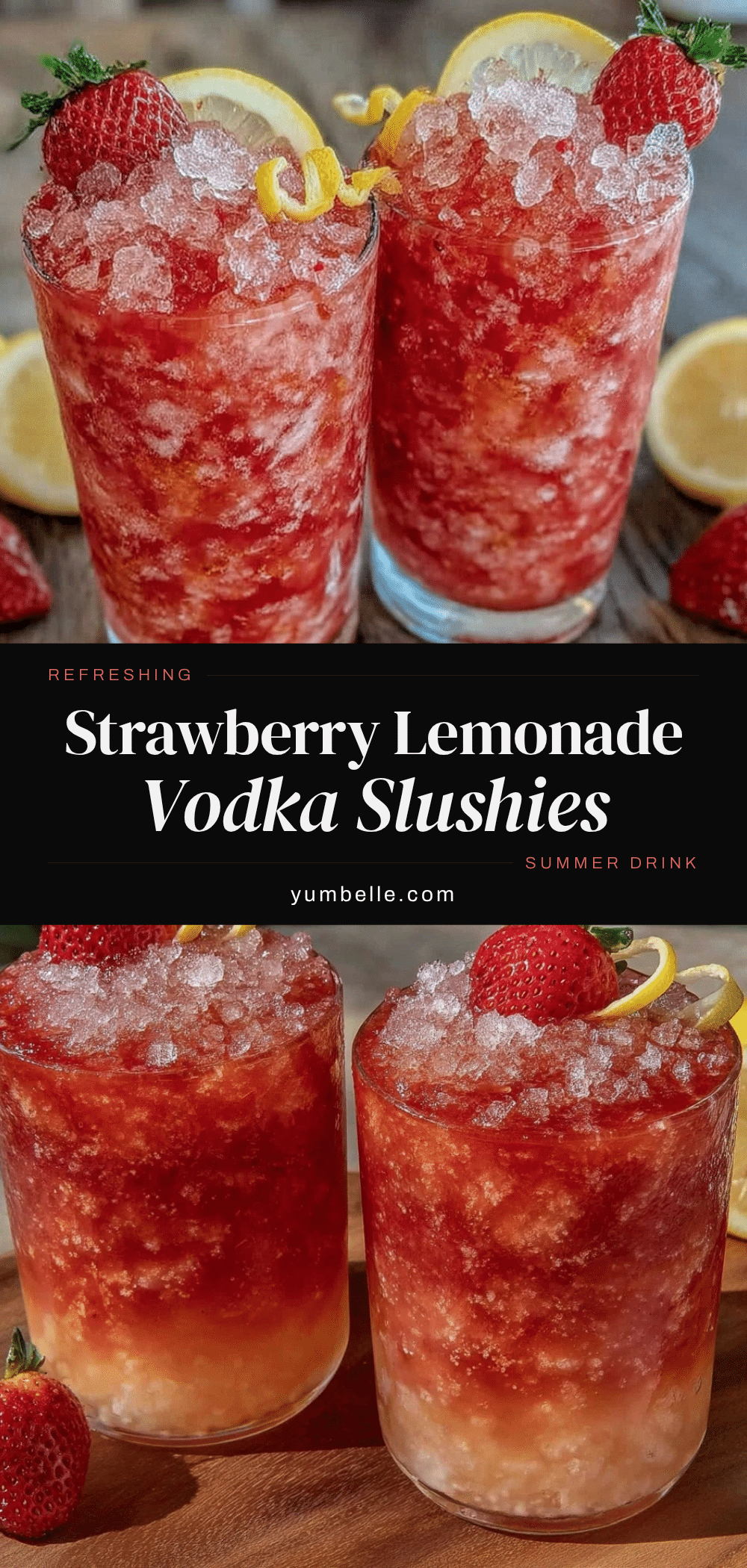 strawberry lemonade vodka slushies recipe
