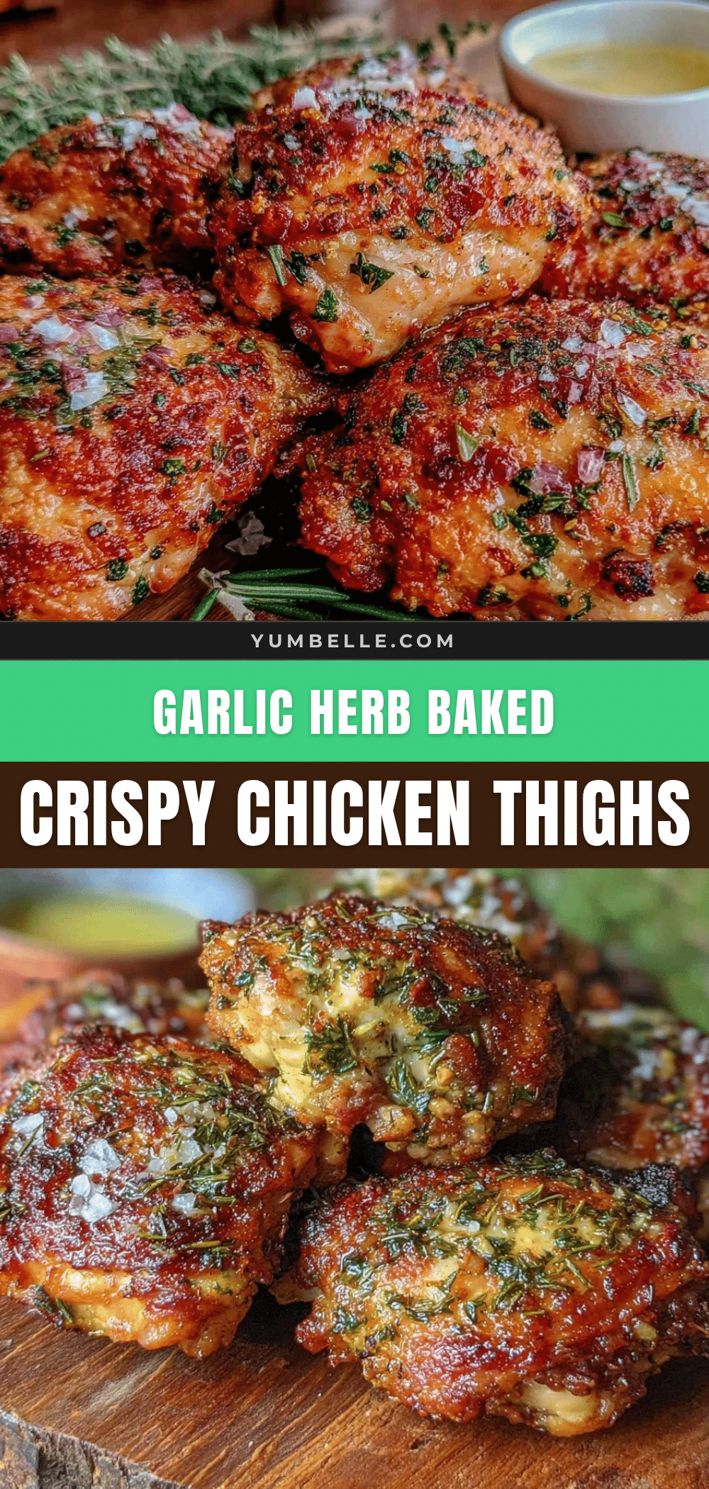 crispy garlic herb oven-baked chicken thighs recipe