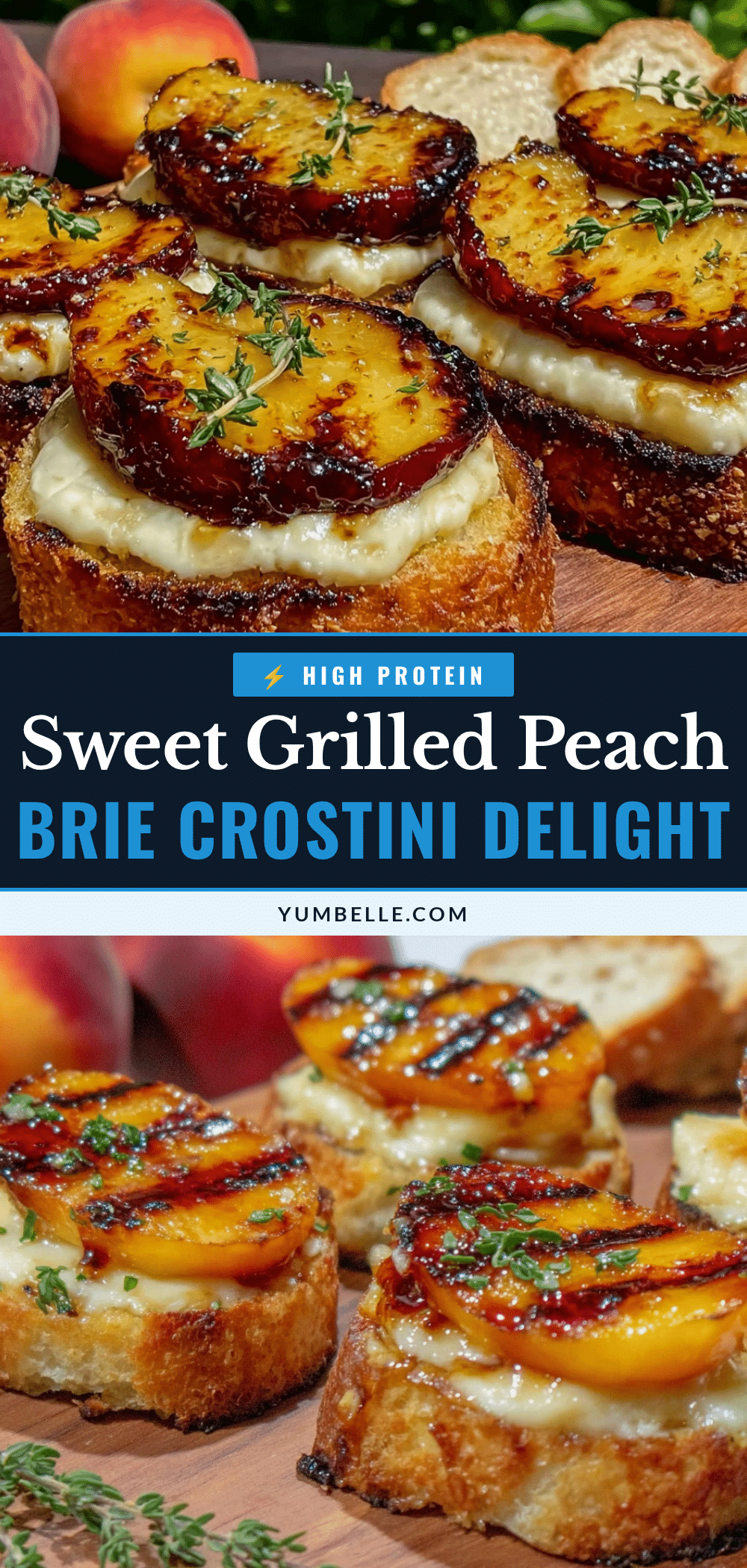 grilled peach and brie crostini recipe