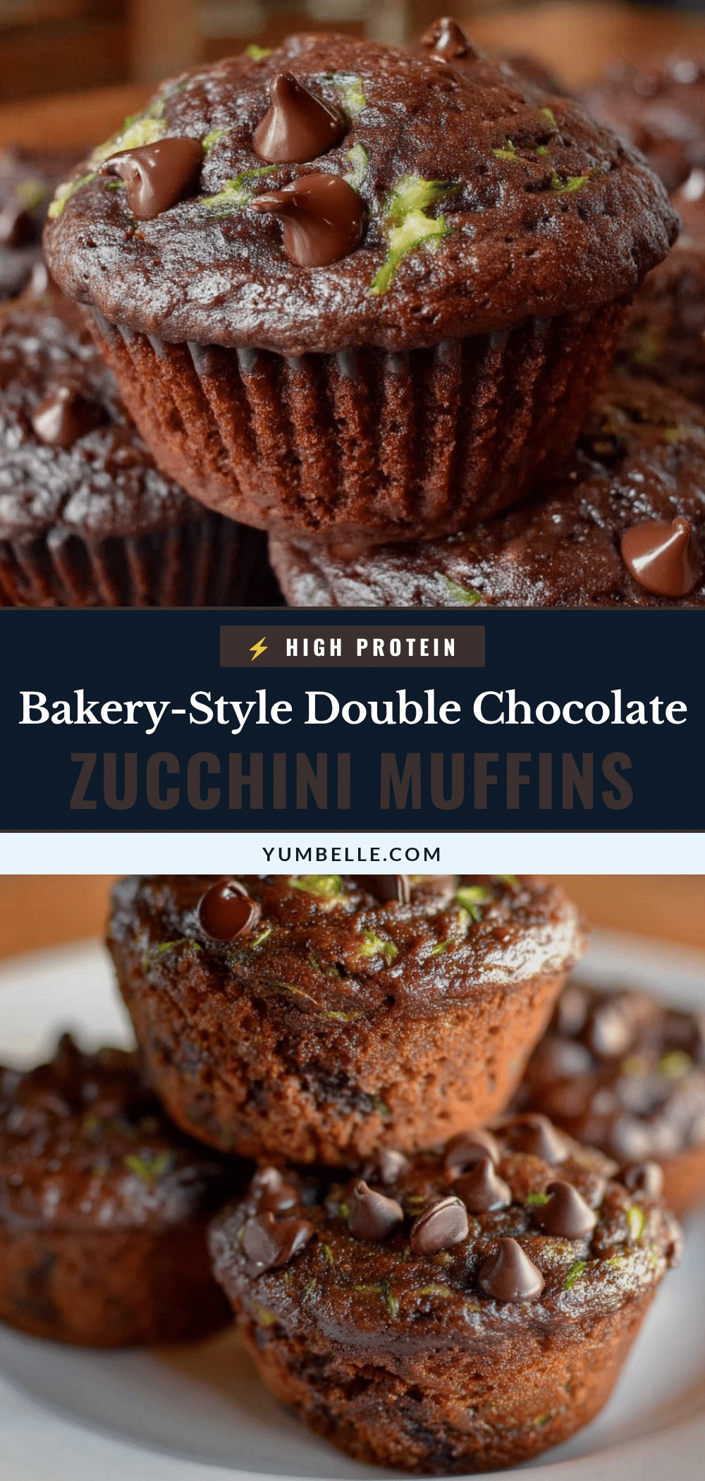 moist double chocolate chip zucchini muffins recipe