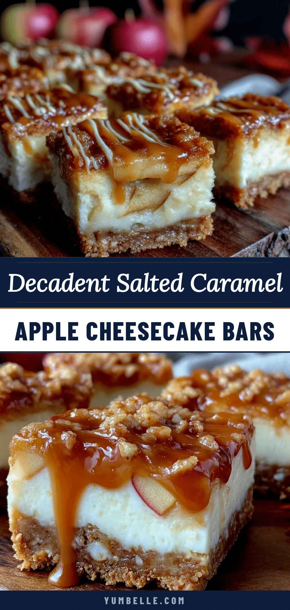 salted caramel apple cheesecake bars recipe