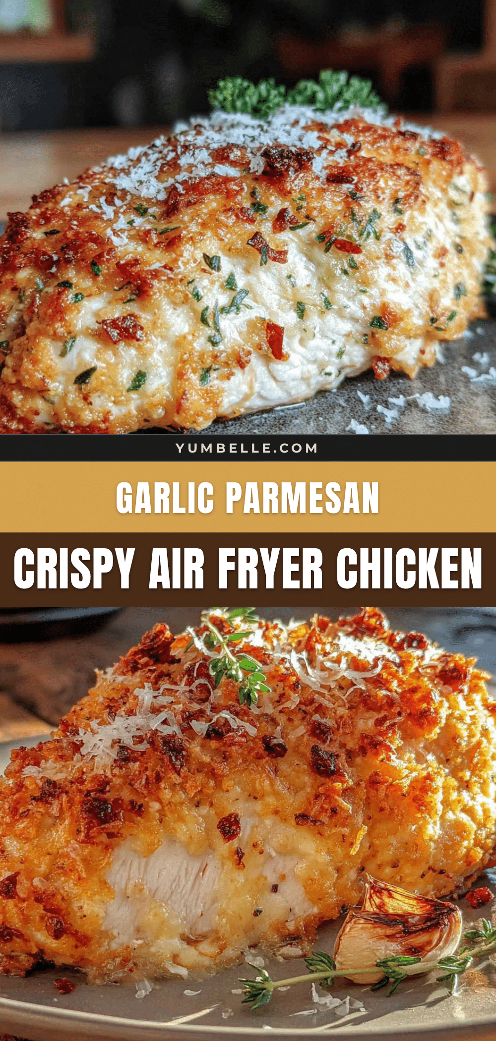 air fryer garlic parmesan chicken recipe