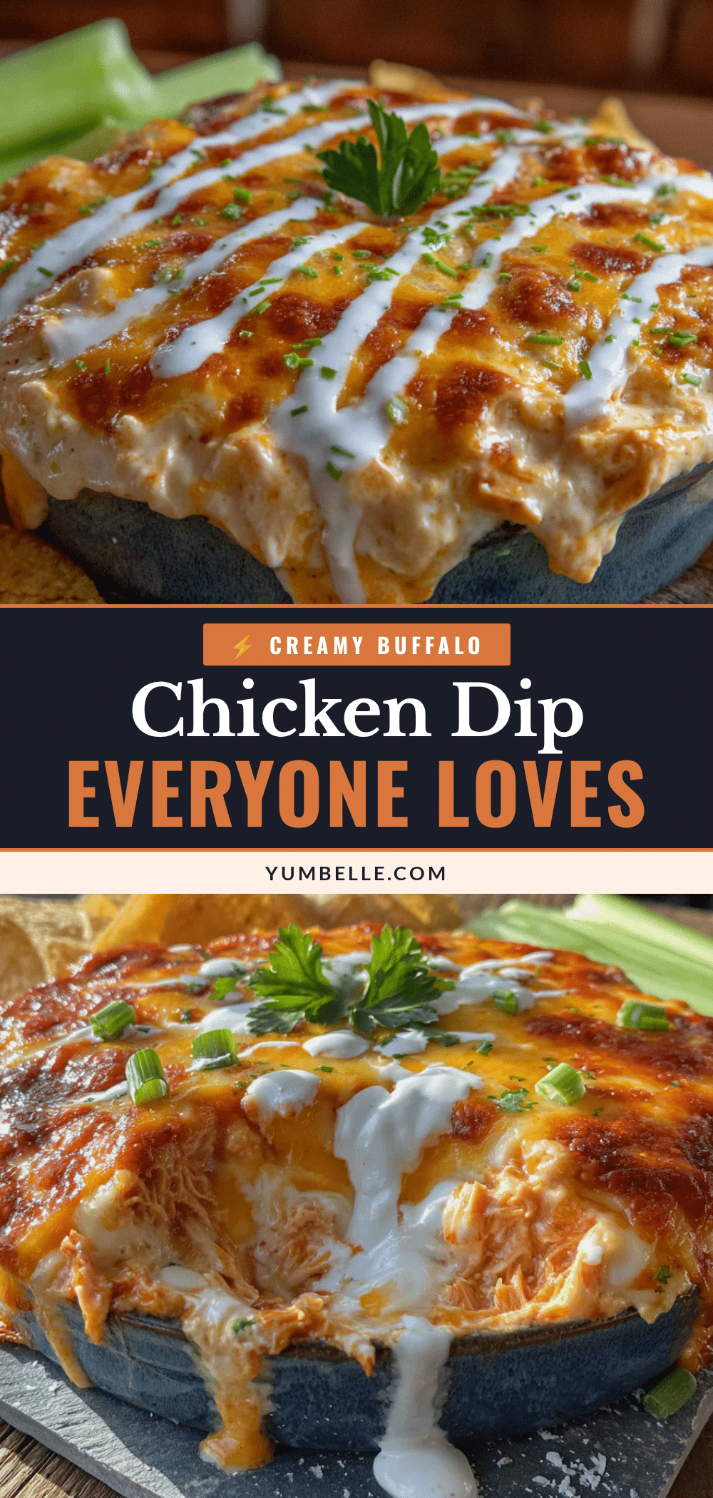 creamy buffalo chicken dip recipe