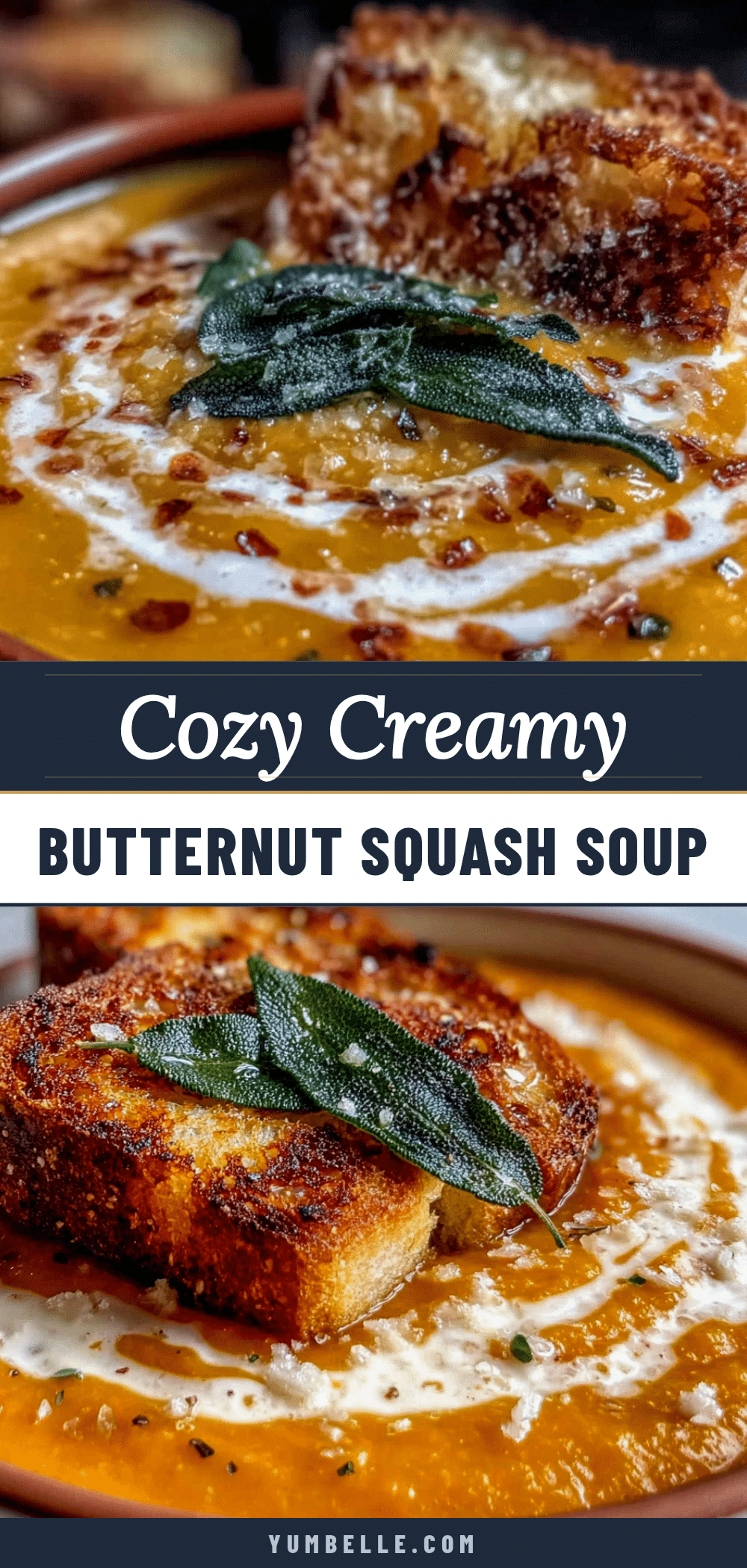creamy butternut squash soup with sage recipe