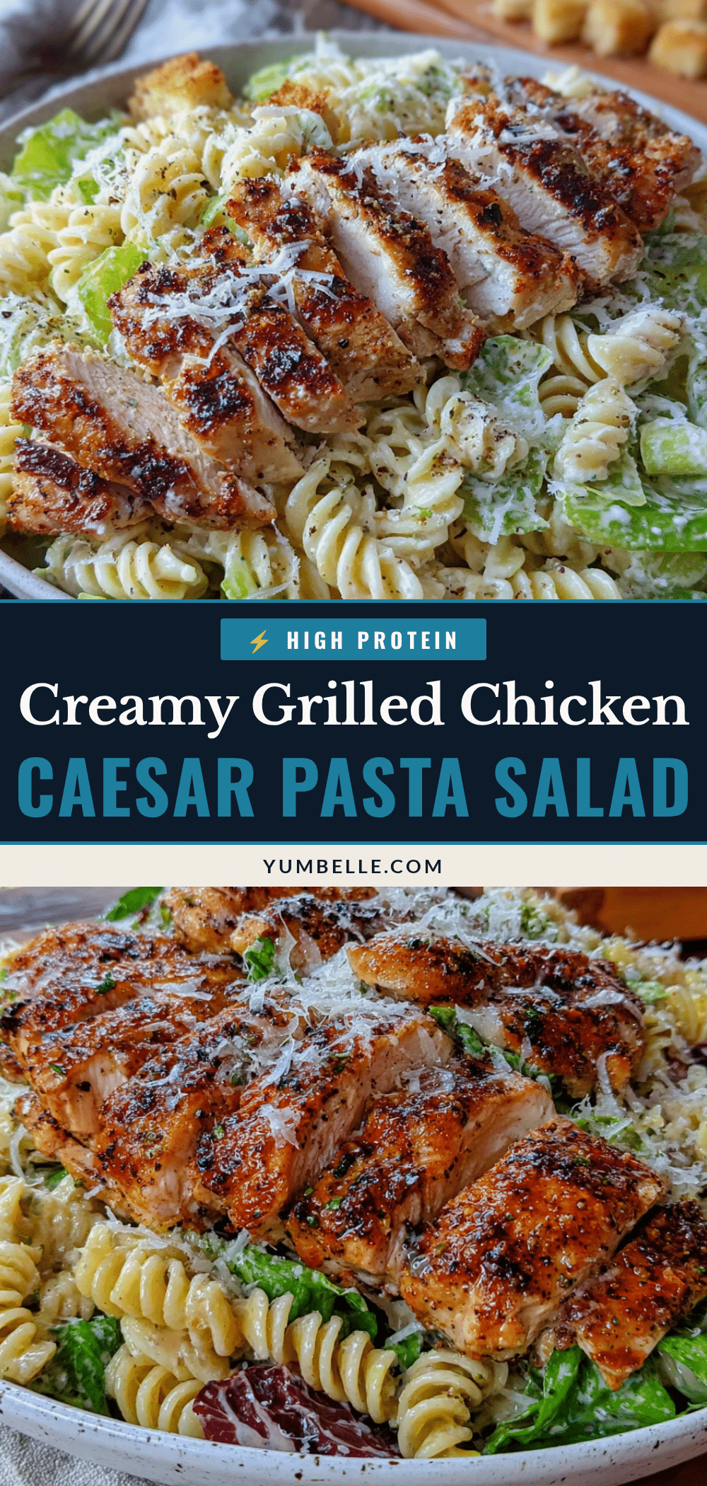 creamy grilled chicken caesar pasta salad recipe