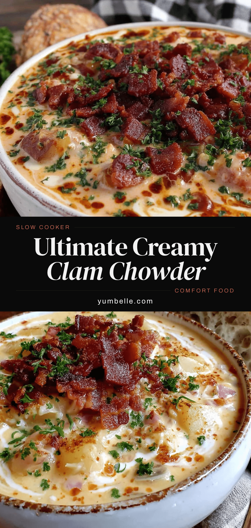 creamy slow cooker clam chowder with bacon recipe