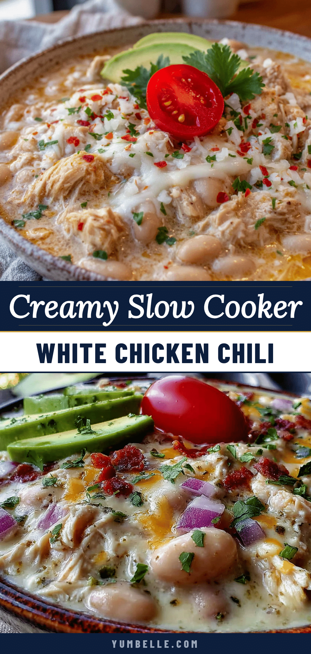 creamy slow cooker white chicken chili recipe