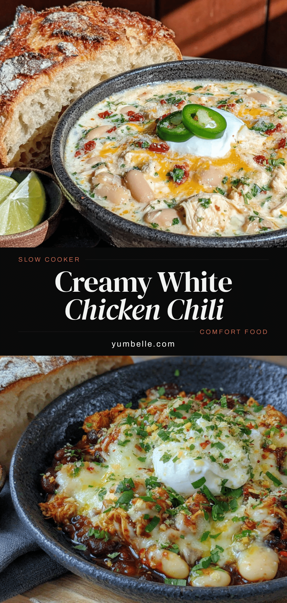 creamy slow cooker white chicken chili recipe