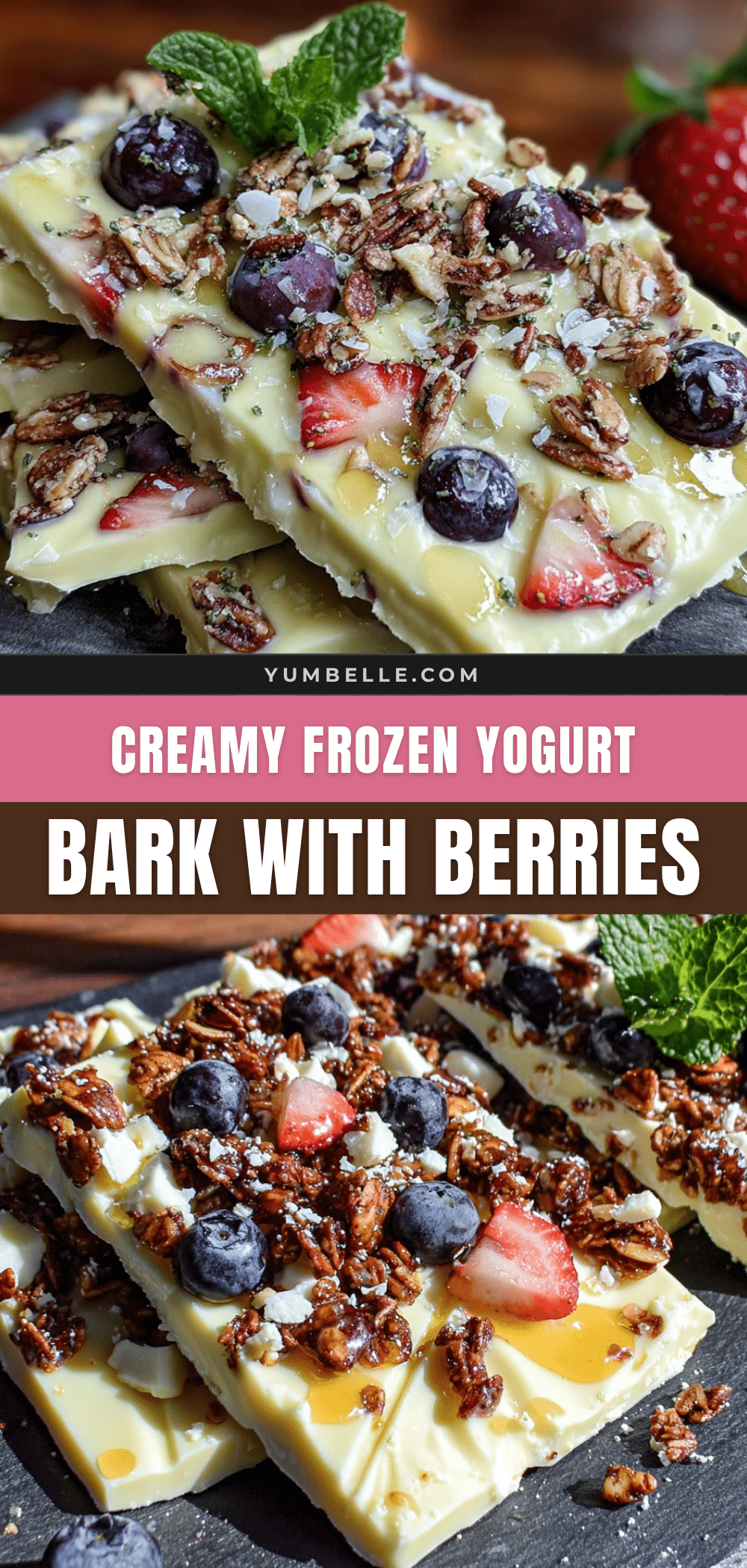 frozen yogurt bark with berries recipe