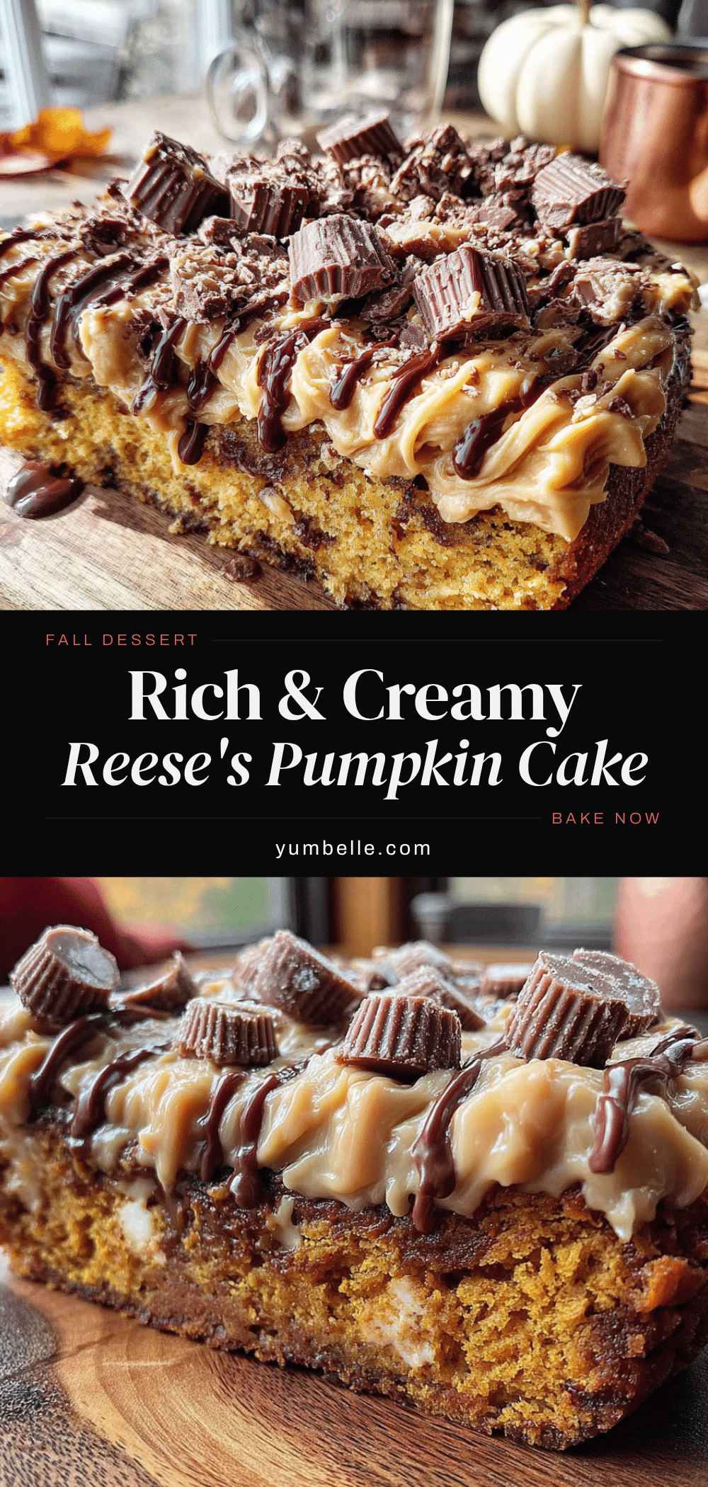 Reese’s Peanut Butter Pumpkin Cake recipe
