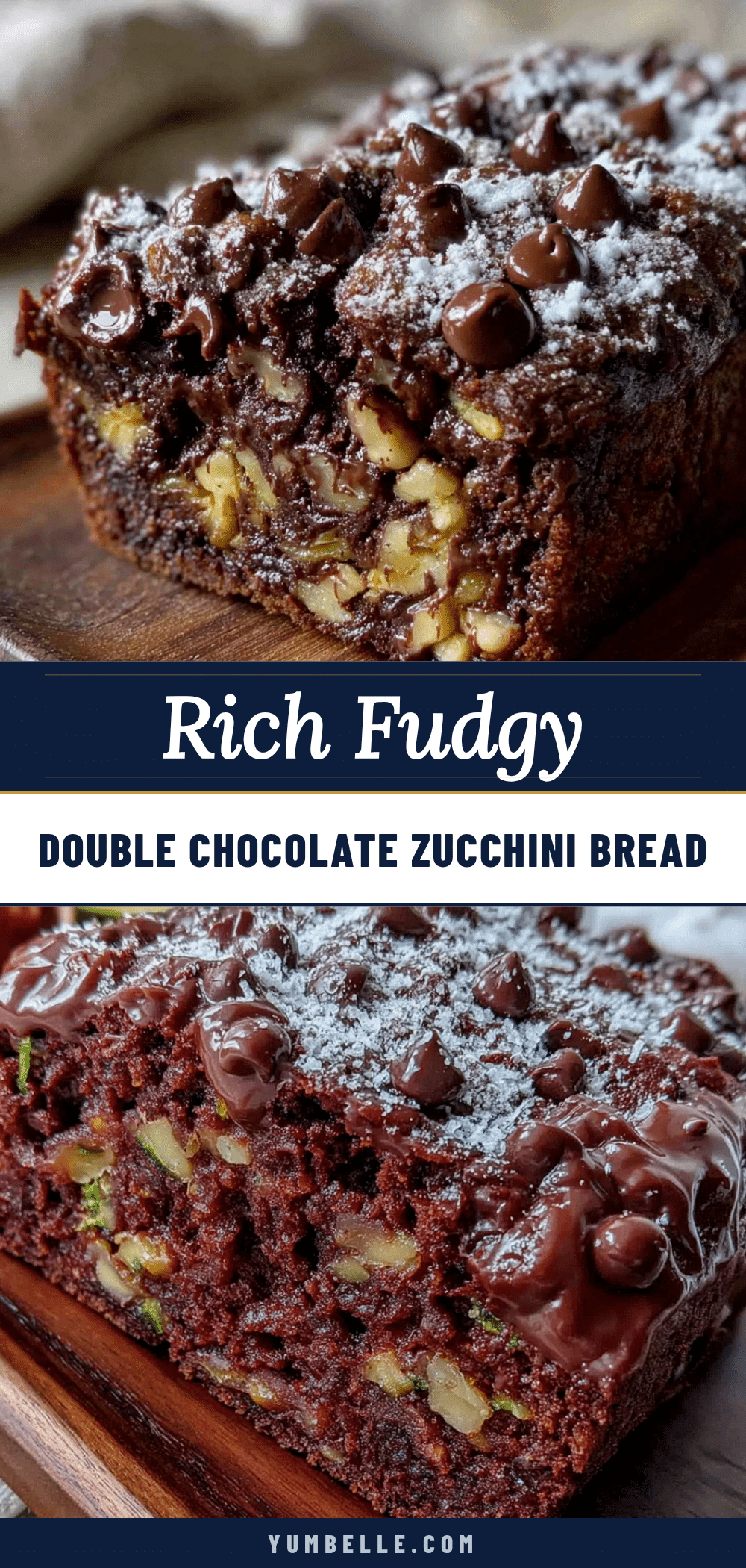 rich double chocolate zucchini bread with walnuts recipe