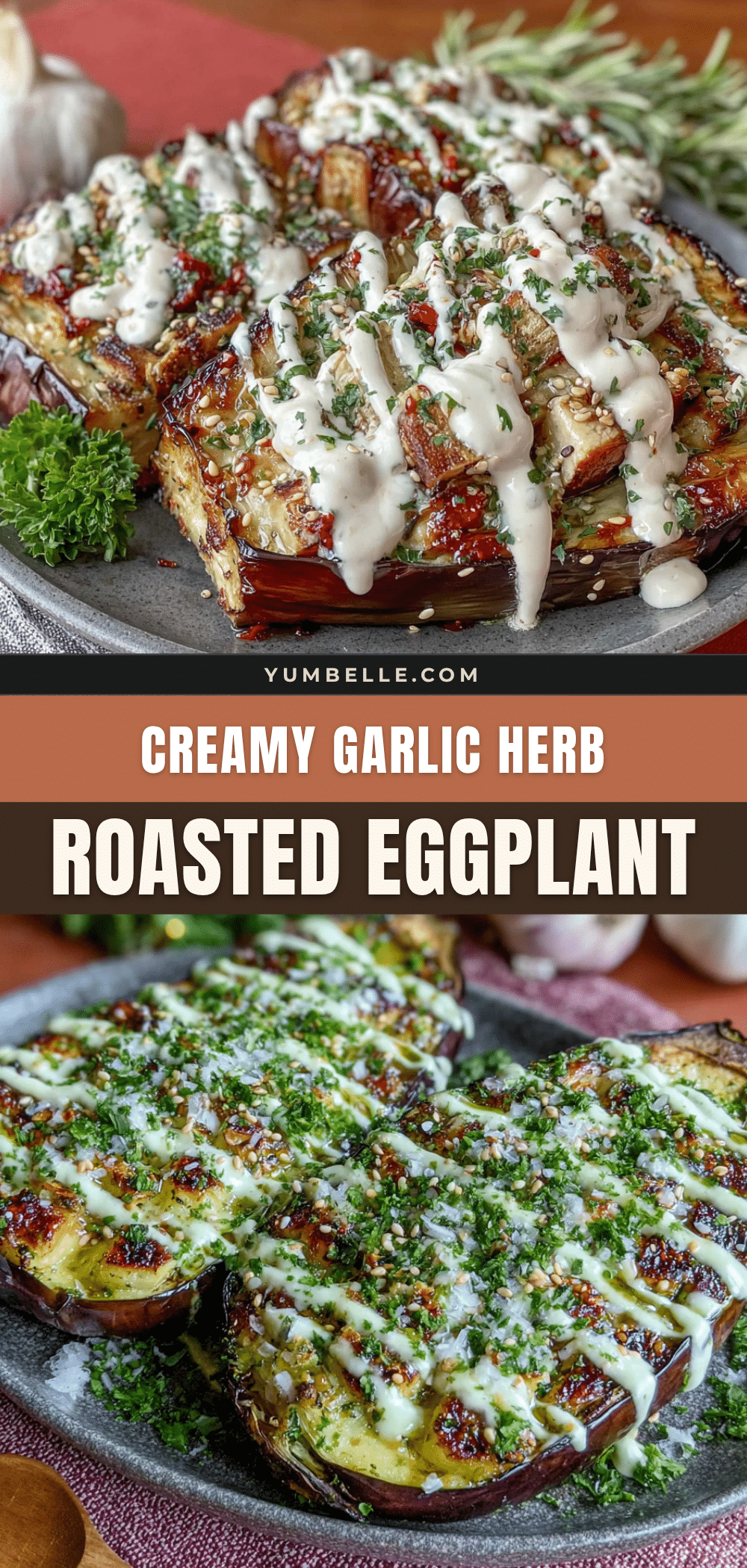 roasted eggplant with tahini drizzle recipe