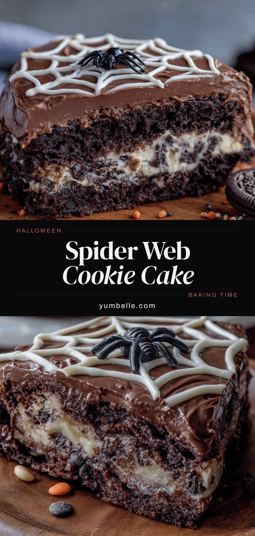 spider web Halloween cookie cake recipe