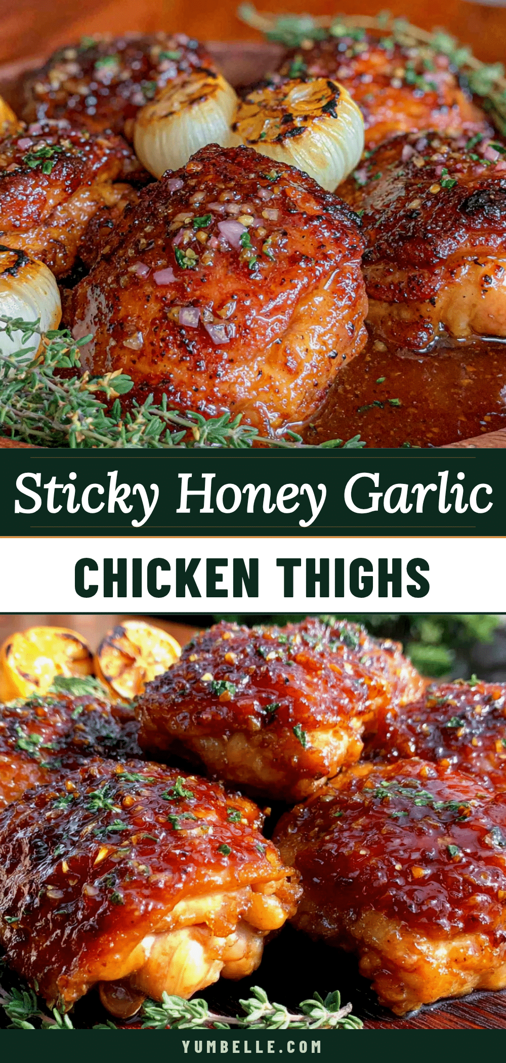 sticky honey garlic chicken thighs recipe