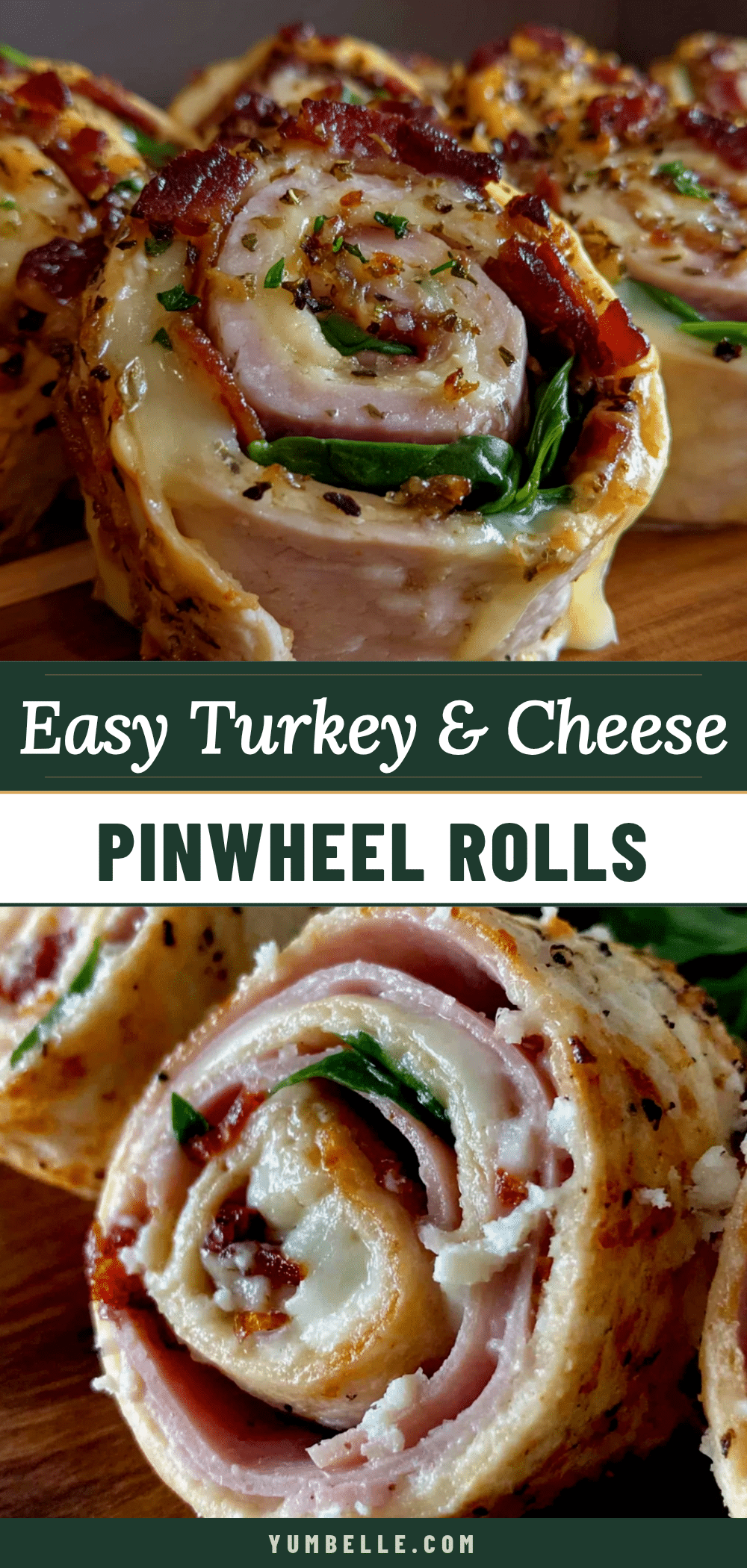 turkey and cheese pinwheel roll-ups recipe