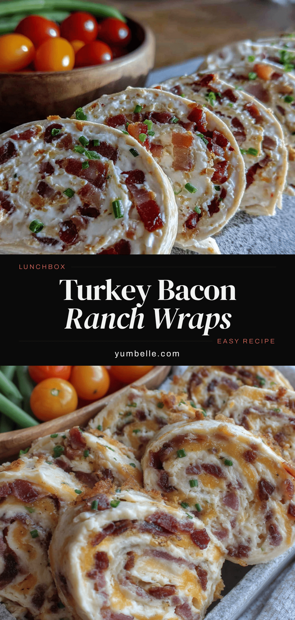 Turkey Bacon Ranch Pinwheel Wraps recipe